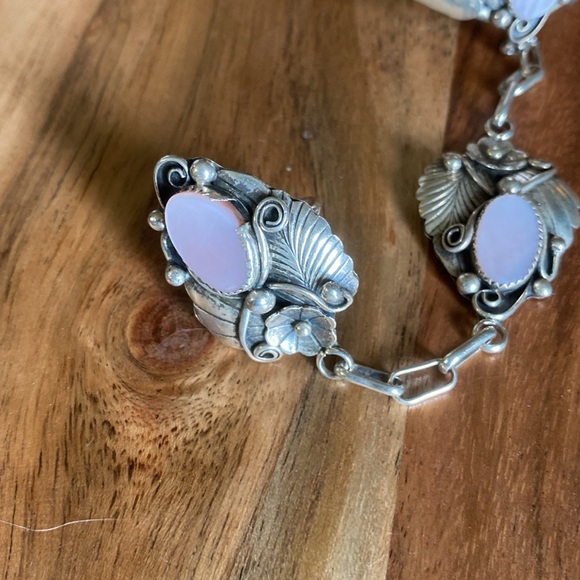 Large Navajo Pink Shell Cuff Bracelet Ring Combo pink conch vintage slave - Picture 4 of 11